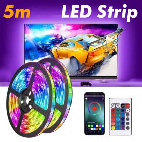 Smart LED Strip Lights TV rétro-éclairage 5M RGB contrôle APP Android/iOS synchronisation avec la musique