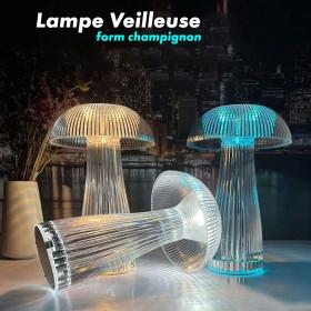 Veilleuses transparentes avec télécommande tactile en forme de champignon