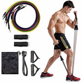Cordes élastiques de musculation Ensemble de bandes pour sport 11Pcs (5Kg-45Kg)
