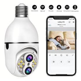 Caméra de Sécurité Ampoule à Double Objectif Suivi Automatique – كاميرة مراقبة بميزة التتبع الذاتي