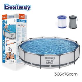 Ste-el Pro Max  Piscine Ronde Avec Filtre et Pompe 366x76cm Bestway