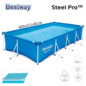 Ste-el Pro Piscine Rectangulaire 400 x 211 x 81cm Bestway