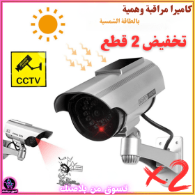 🔥PACK 2PCS - Fausse Caméras de Vidéosurveillance à énergie Solaire avec Clignotant Rouge LED