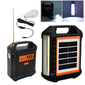 Haut-parleur Bluetooth à énergie solaire avec panneau et lampe – مكبر صوت مع لوحة شحن بالطاقة الشمسية