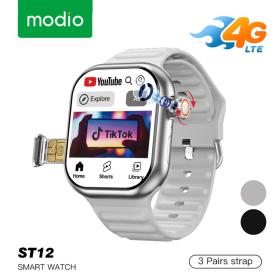 Smart Watch ST12 Compatible avec Carte Sim 5G Stockage 64GB Ai Fonction – ساعة ذكية مع 3 أساور