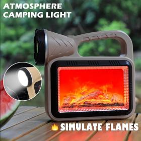 lampe de camping solaire LED à flamme d'atmosphère multifonction charge USB et Power-bank