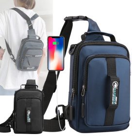 حقيبة متعددة الوظائف مضادة للماء مع مخرج شحن USB للرجال V3