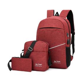3 PCS Sac à dos multifonctionnel Avec Sortie USB ET Sortie kit-man - Grenat